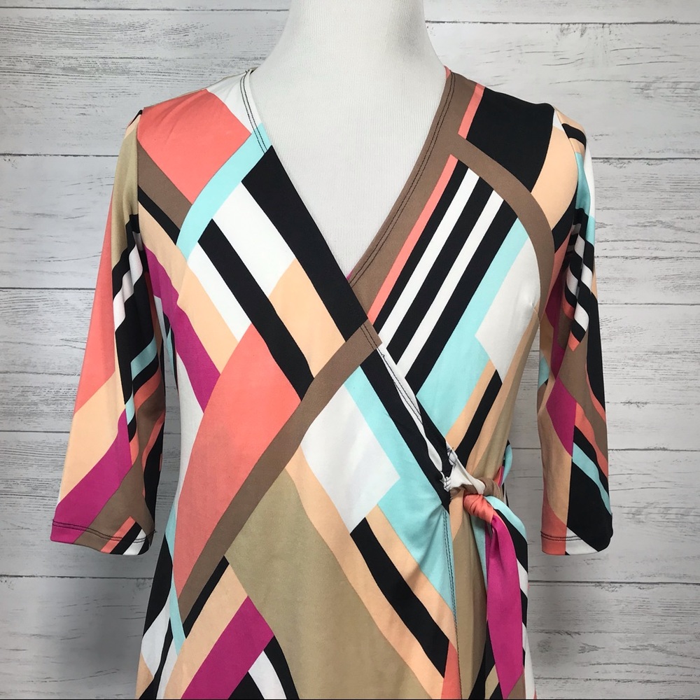 Emma & Mechelle Multicolor Wrap Dress Size M